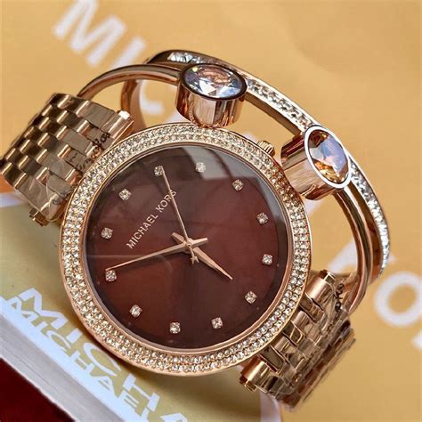 Michael Kors MK3217 Darci Crystal Women's Brown Dial Rose